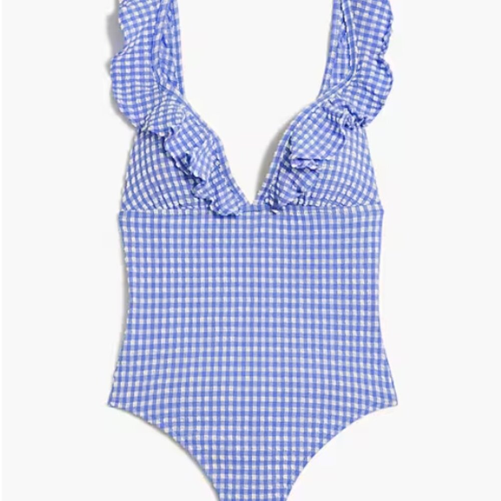 NWT J Crew Seersucker Swimsuit